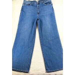 BP. Be Responsible Womens Wide Leg Jeans Medium Wash Blue Mid Rise Pockets